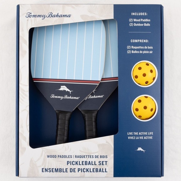 NEW Tommy Bahama Pickleball 2 Paddles and 2 Balls Set Unopened - Picture 1 of 6